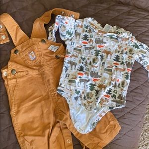 Carhartt overall and onsie set